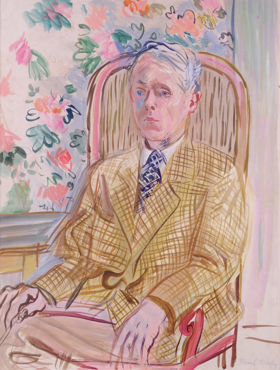 Autoportret (akwarela na papierze) autorstwa Raoul Dufy