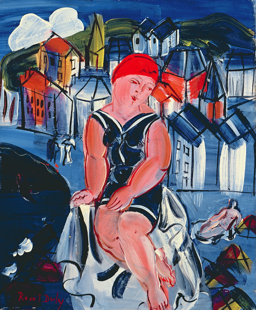 Mały kąpiący się w Sainte Adresse autorstwa Raoul Dufy