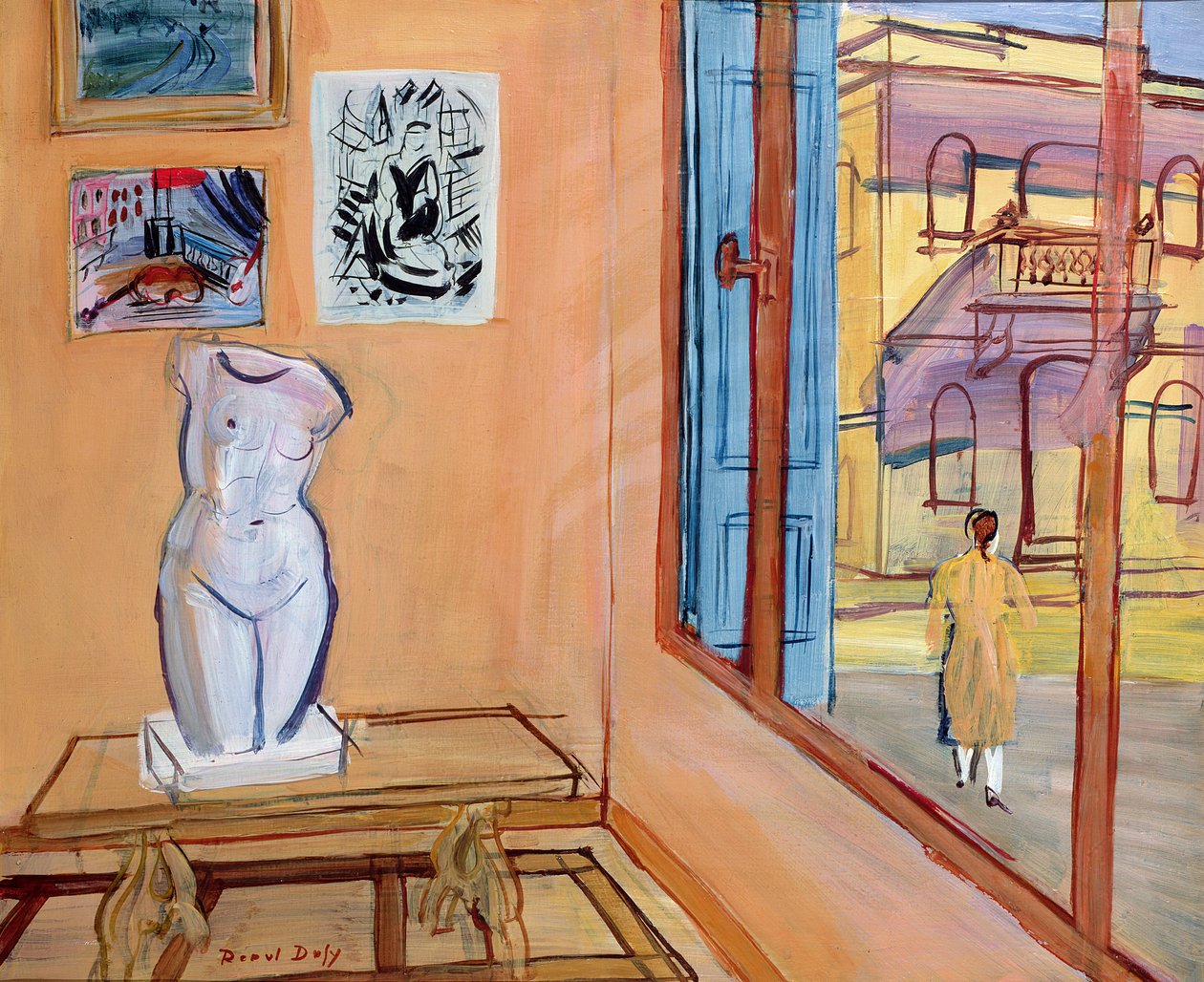 Studio z torsem, ok. 1946 (olej na płycie) autorstwa Raoul Dufy
