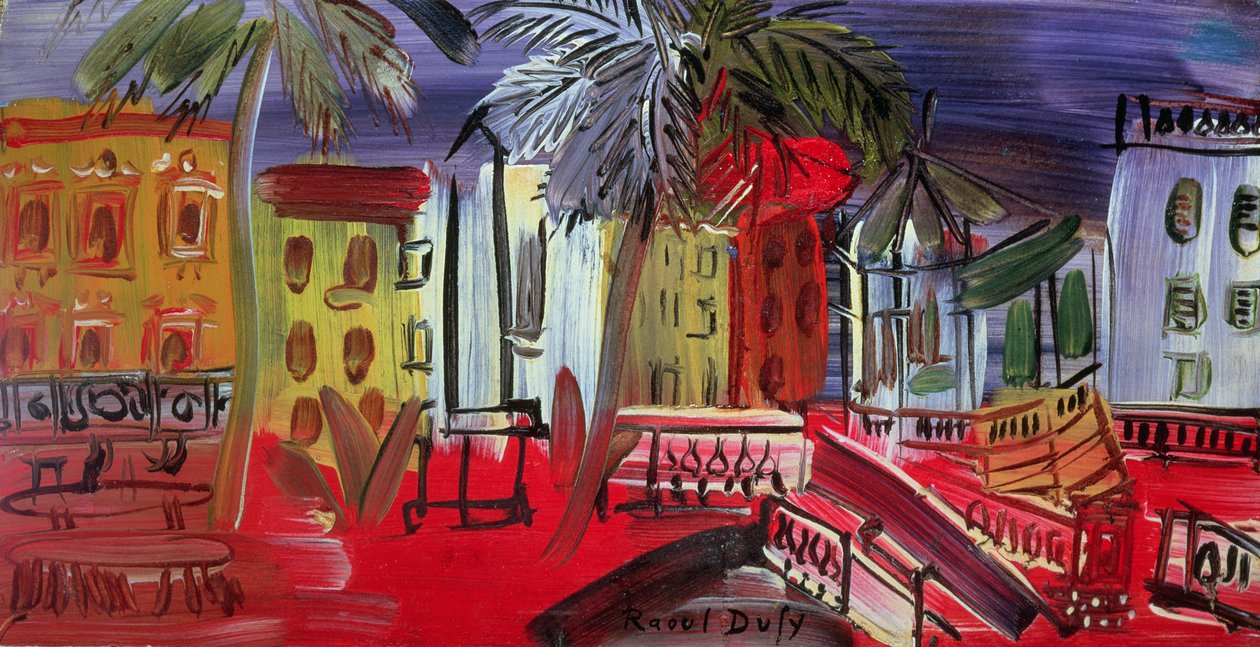 Bandstand na placu, Hyeres, ok. 1938 r. (panel) autorstwa Raoul Dufy