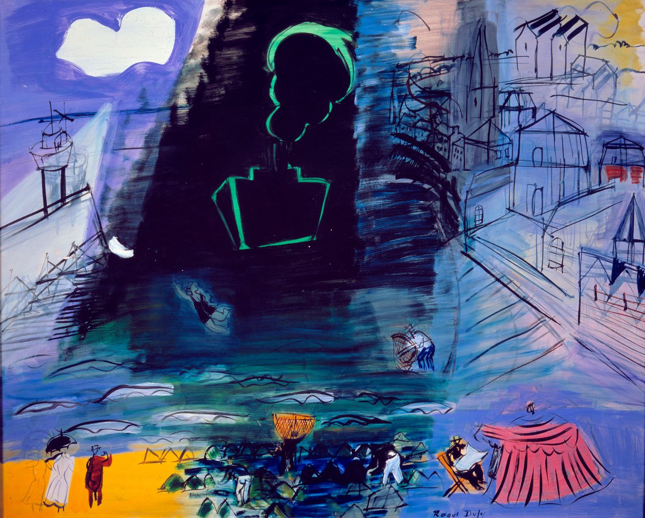 Czarny ładunek, XX wiek (olej na płótnie) autorstwa Raoul Dufy