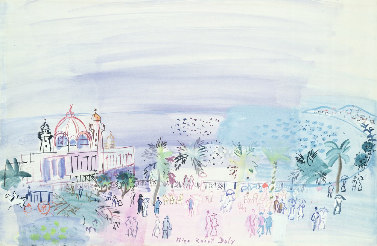 Kasyno w Nicei, ok. 1936 (gwasz i akwarela na papierze) autorstwa Raoul Dufy
