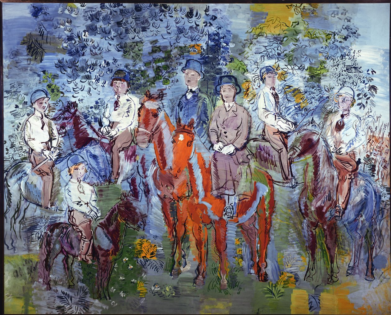 Jeźdźcy w lesie, czyli rodzina Kesslerów na koniach autorstwa Raoul Dufy