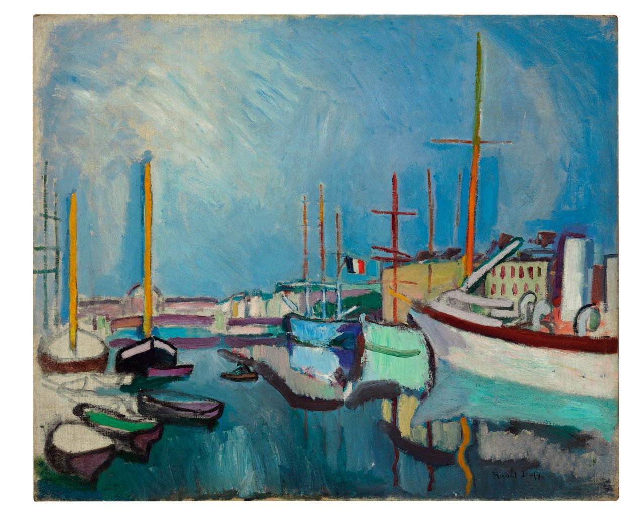 Port w Hawrze, ok. 1905-1906 (olej na płótnie) autorstwa Raoul Dufy
