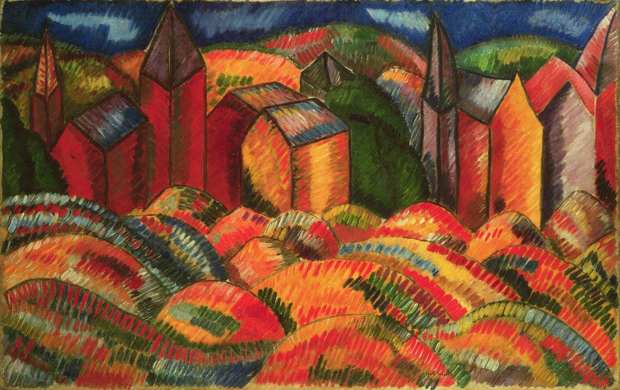 Czerwone domy w Sainte-Adresse autorstwa Raoul Dufy