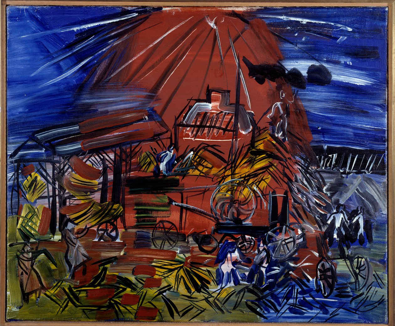 Czerwony i niebieski Depiquage, XX wiek (olej na płótnie) autorstwa Raoul Dufy