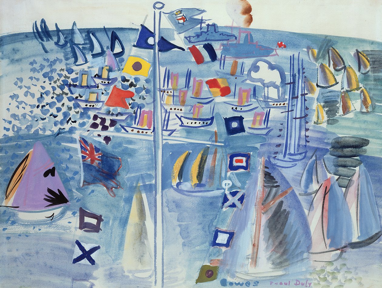 Regaty w Cowes (akwarela na papierze) autorstwa Raoul Dufy