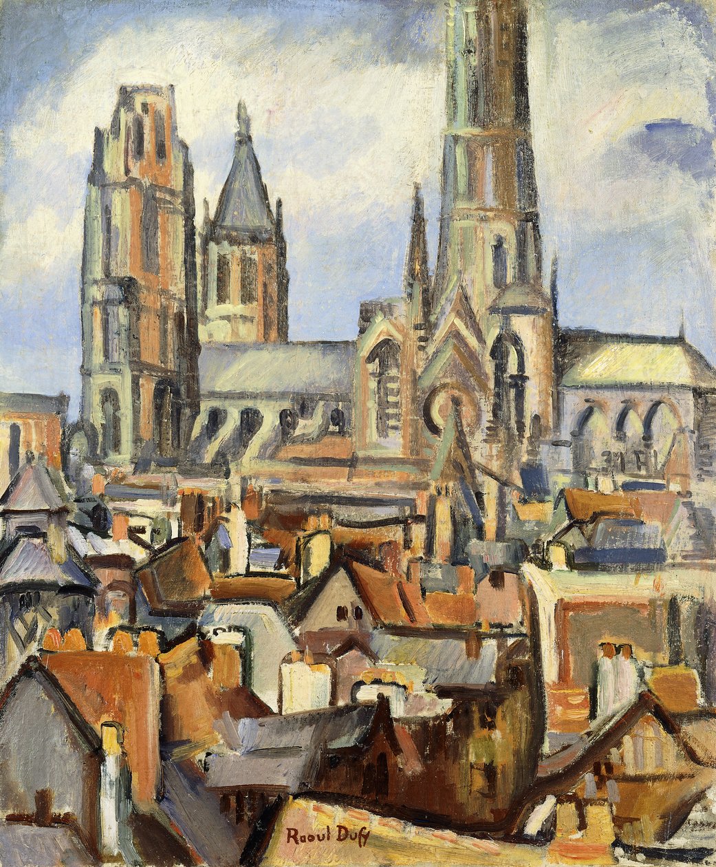 Dachy Rouen; Les Toits de Rouen, ok. 1902-03 (olej na płótnie) autorstwa Raoul Dufy