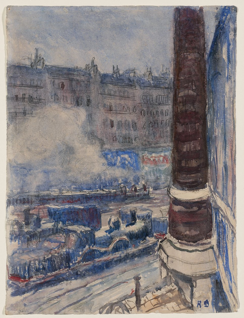 Dworzec kolejowy Saint-Lazare, ok. 1903 (akwarela i ołówek na papierze) autorstwa Raoul Dufy