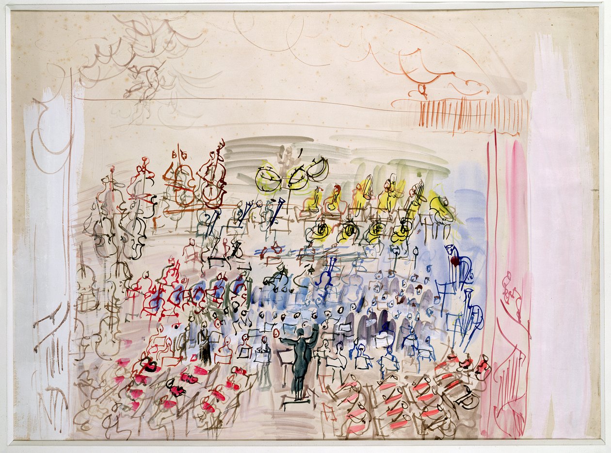 Orkiestra symfoniczna (akwarela na papierze) autorstwa Raoul Dufy