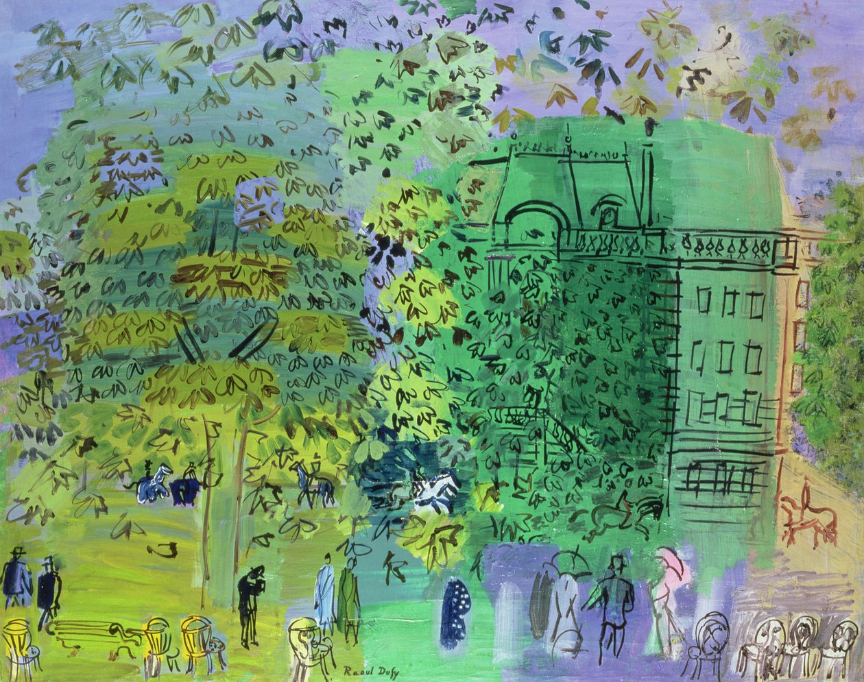 Aleja Bois de Boulogne, Paryż autorstwa Raoul Dufy