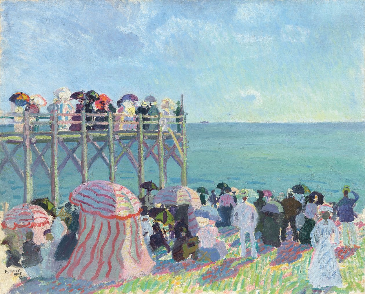 Plaża i molo w Trouville autorstwa Raoul Dufy