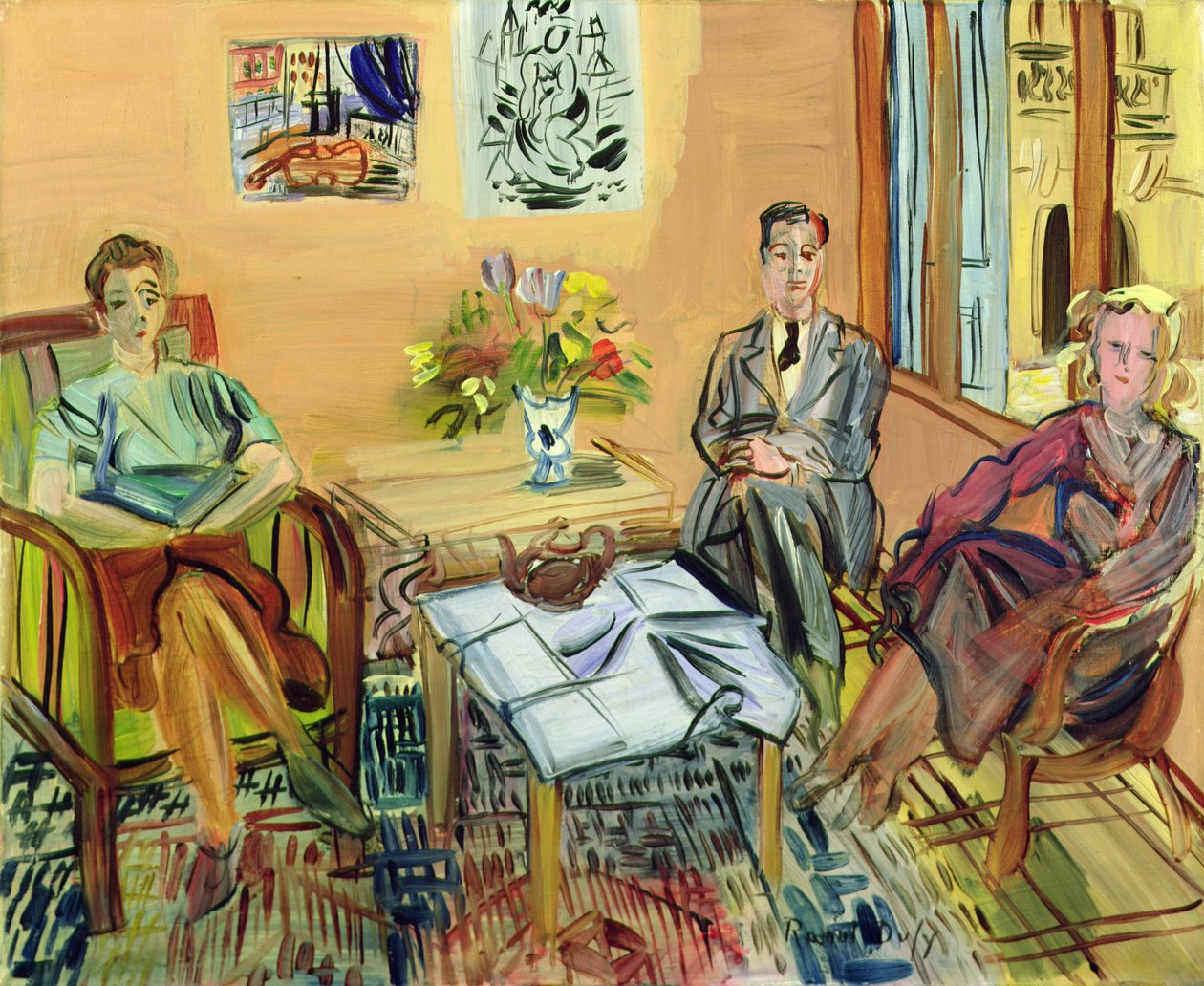 Trzy siedzące postacie autorstwa Raoul Dufy
