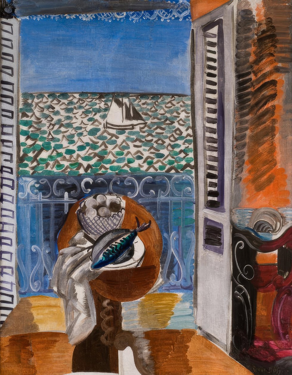 Widok przez okno, Nicea autorstwa Raoul Dufy