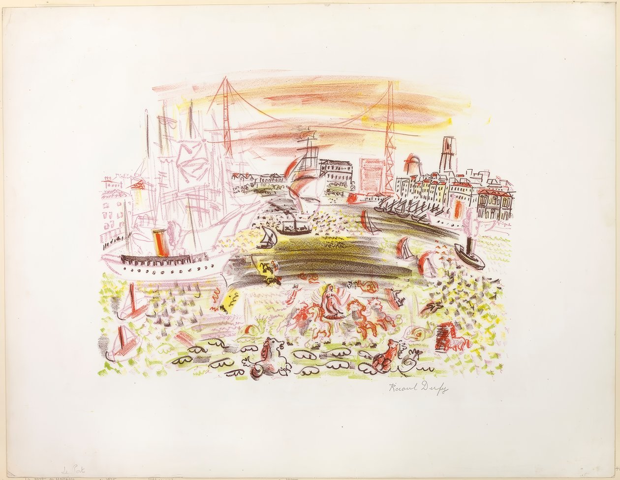 Widok na Marsylię (Le Port) autorstwa Raoul Dufy