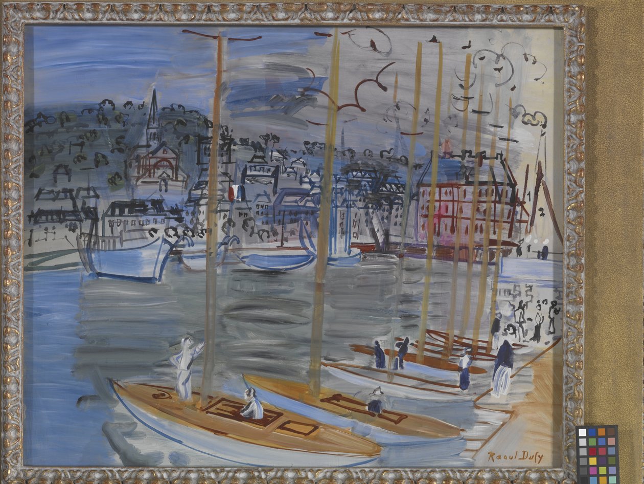 Jachty w porcie Deauville (olej na płótnie) autorstwa Raoul Dufy