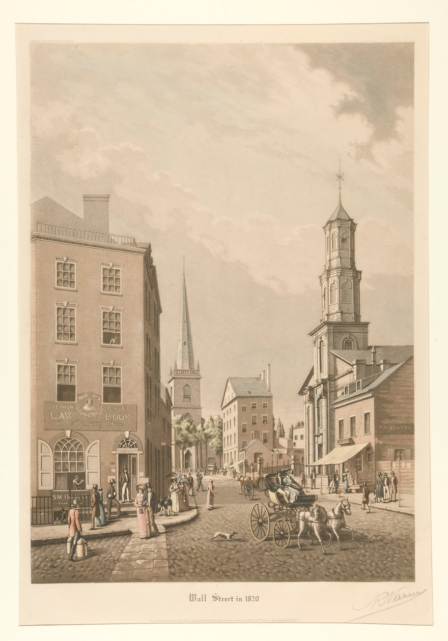 Wall Street w 1820 r. autorstwa Raoul Varin