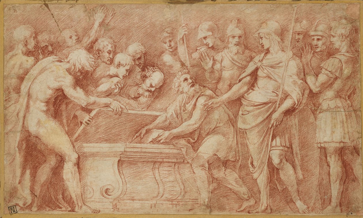 Alexander zobowiązuje się do bezpieczeństwa pism Homera, WA1935.152 autorstwa Raffaello Sanzio Raphael