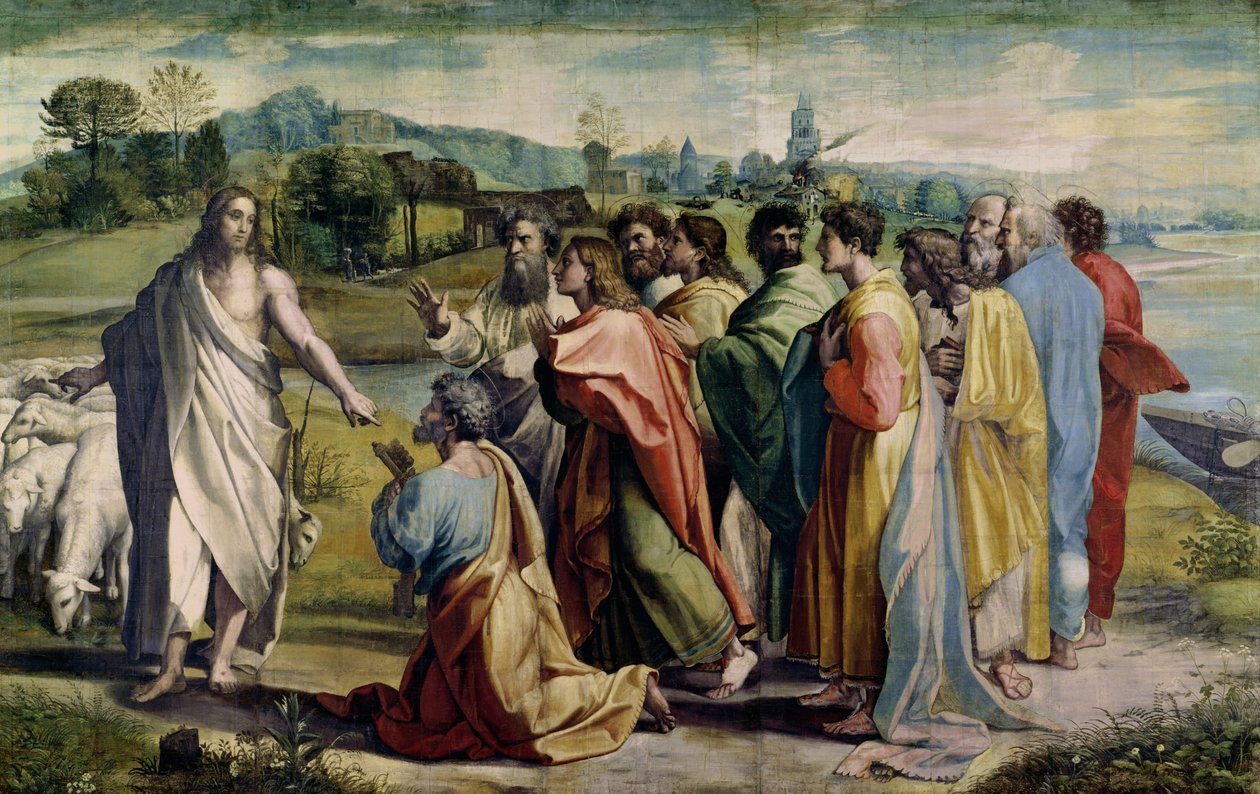 Piotra (rysunek do Kaplicy Sykstyńskiej) (PRZED RESTORACJĄ) autorstwa Raffaello Sanzio Raphael