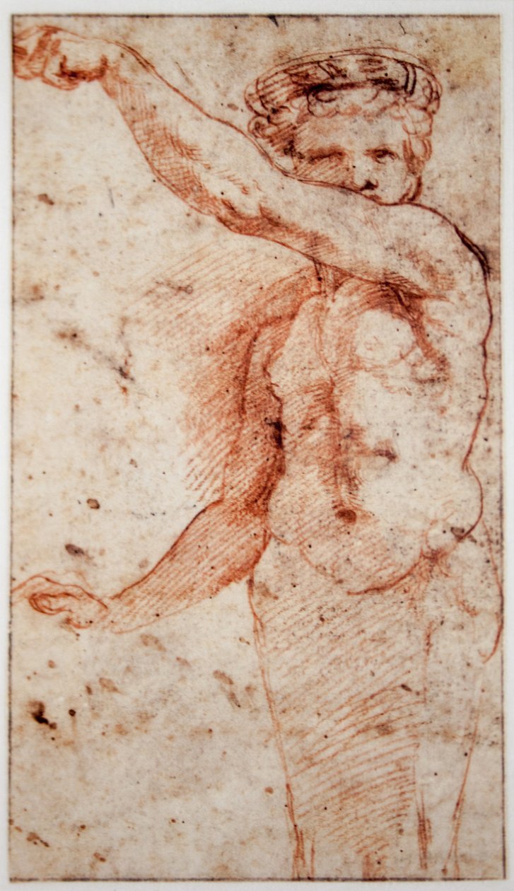 Herm z podniesioną lewą ręką, prawą ręką opuszczoną autorstwa Raffaello Sanzio Raphael