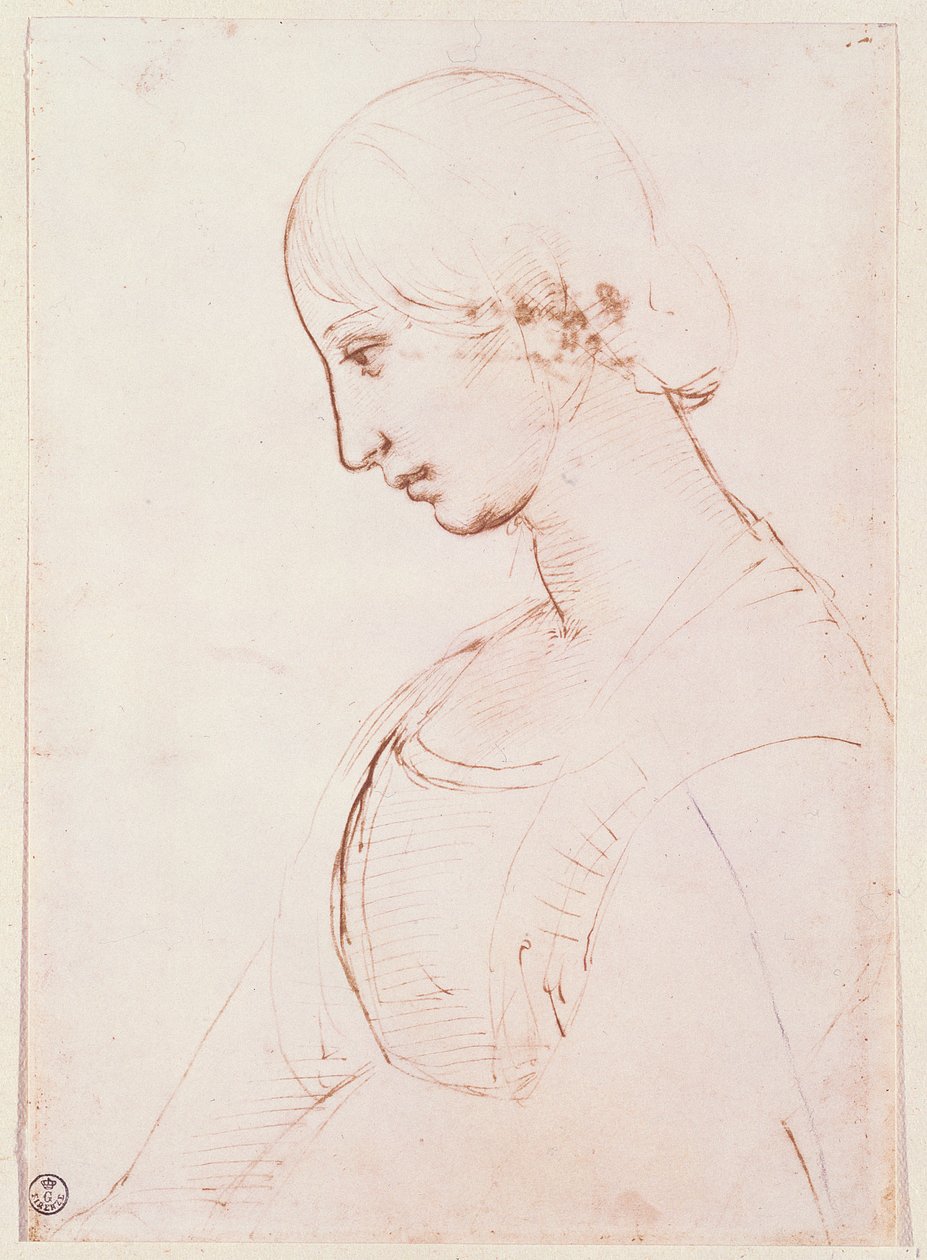 Portret młodej kobiety (pióro i atrament) autorstwa Raffaello Sanzio Raphael
