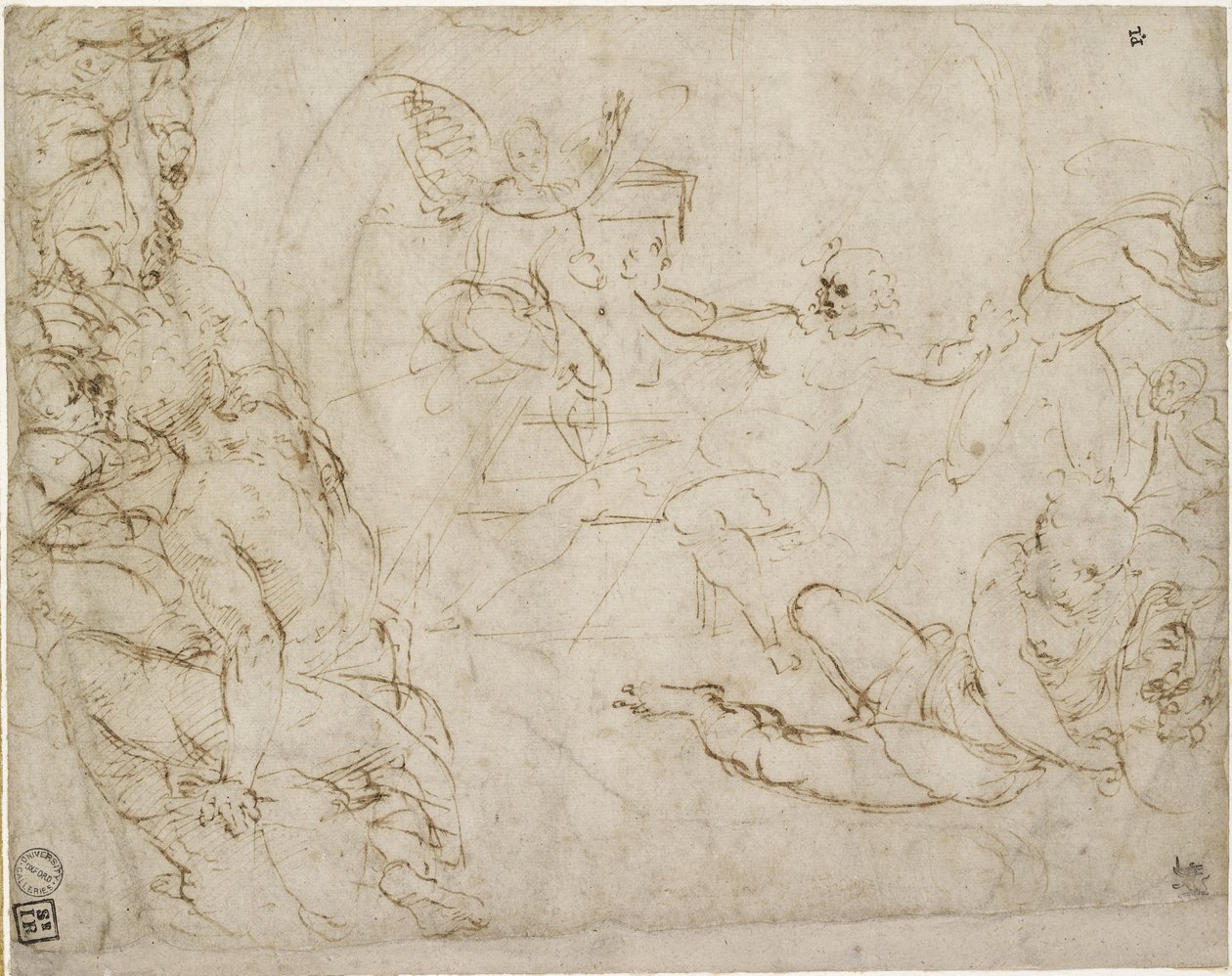 Recto: Projekt dolnej części kompozycji Zmartwychwstania, WA1846.199 autorstwa Raffaello Sanzio Raphael