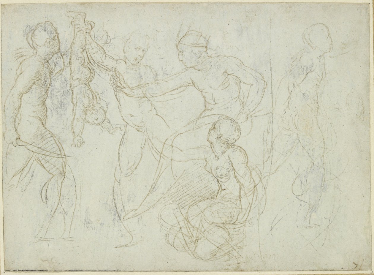 Recto: Wyrok Salomona, WA1846.196 autorstwa Raffaello Sanzio Raphael