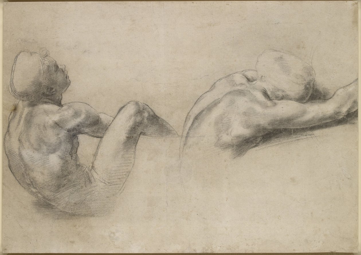 Recto: Dwa studia aktów, WA1846.210 autorstwa Raffaello Sanzio Raphael