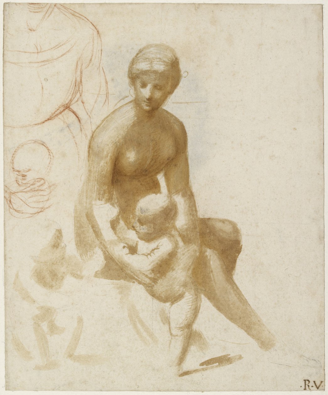 Studia dla Dziewicy i Dziecka z Dzieciątkiem St John, WA1846.161 autorstwa Raffaello Sanzio Raphael