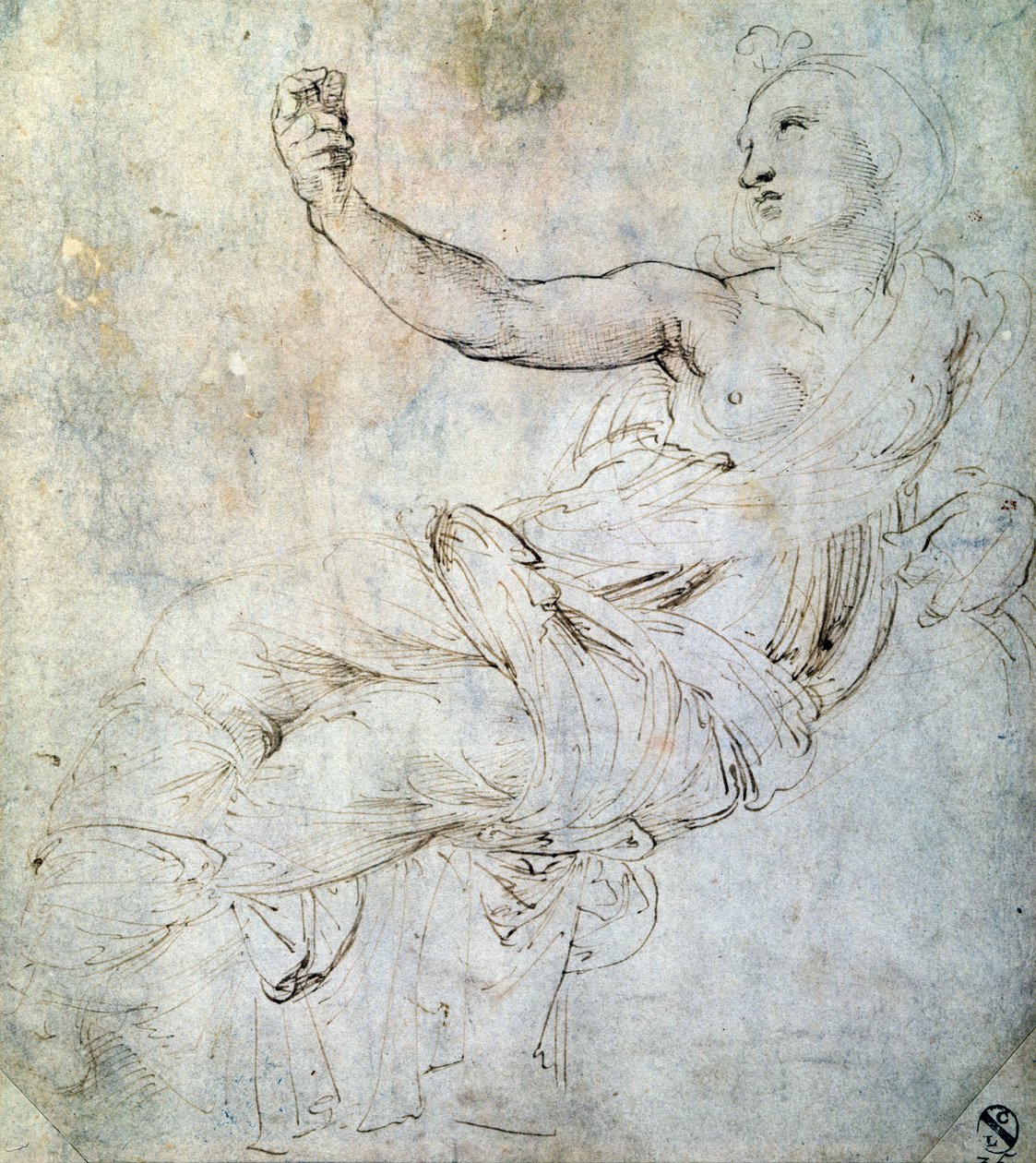 Studium Ariadny dla „Parnasu”, 1510-11 autorstwa Raffaello Sanzio Raphael