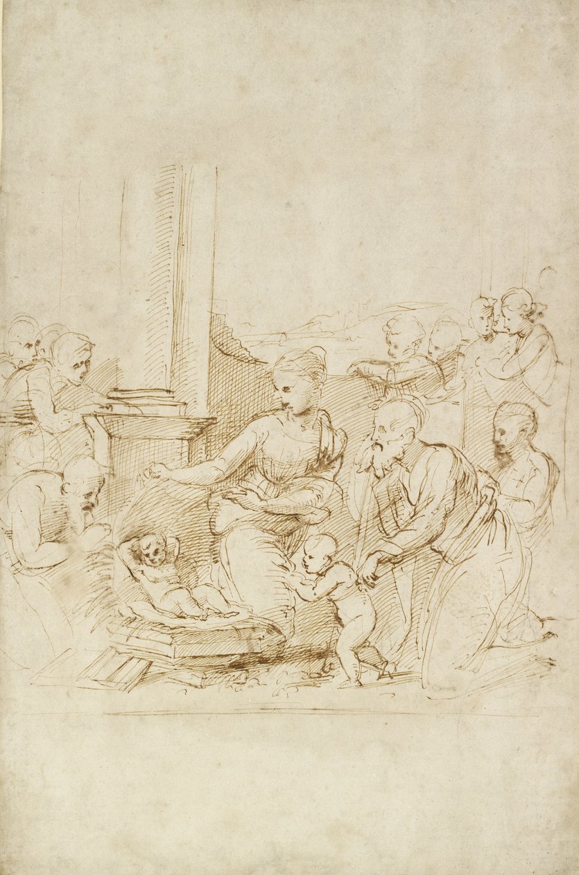 Adoracja pasterzy, WA1846.205 autorstwa Raffaello Sanzio Raphael