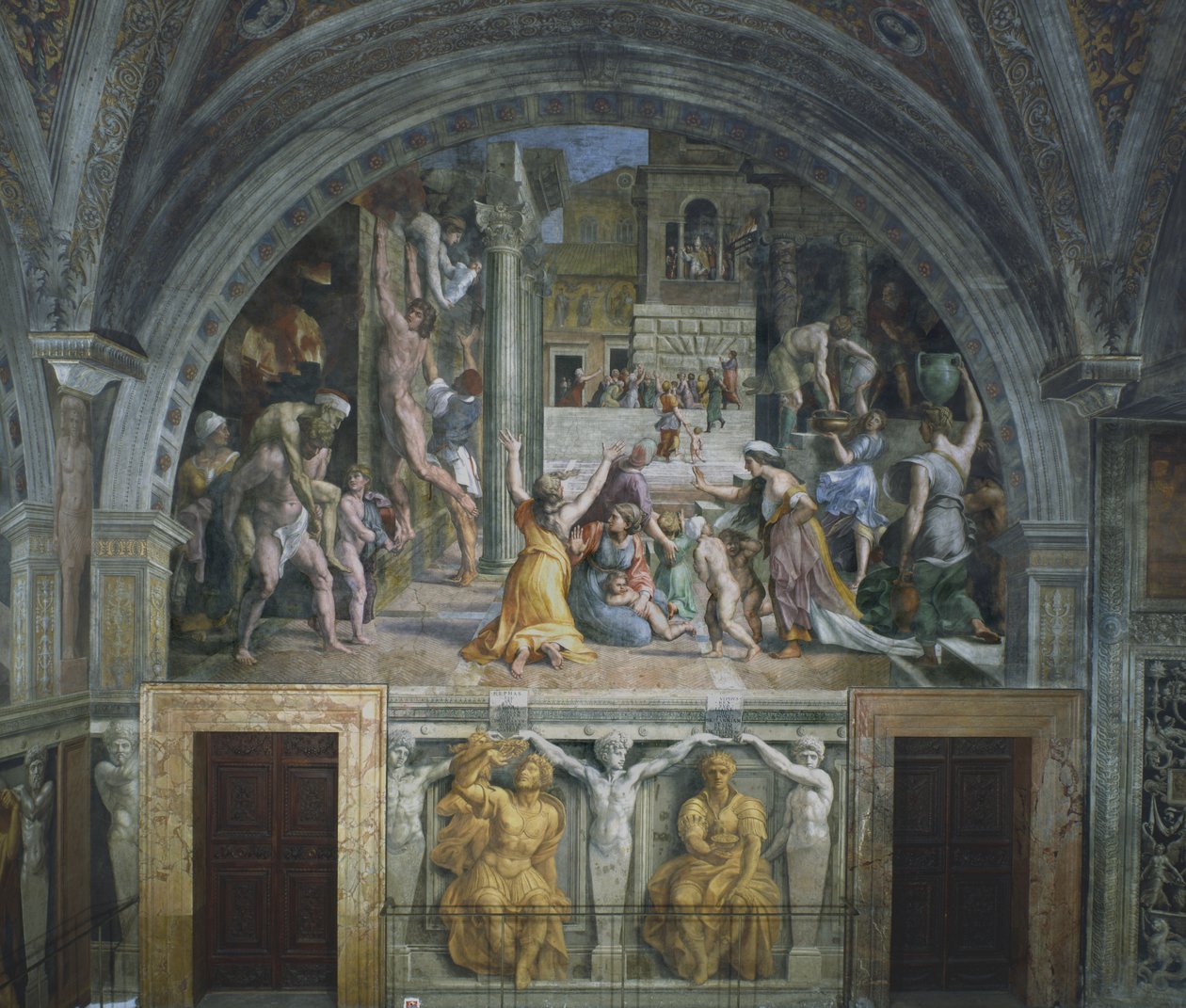 Ogień w Borgo, Sala Ognia w Borgo, 1514 autorstwa Raffaello Sanzio Raphael