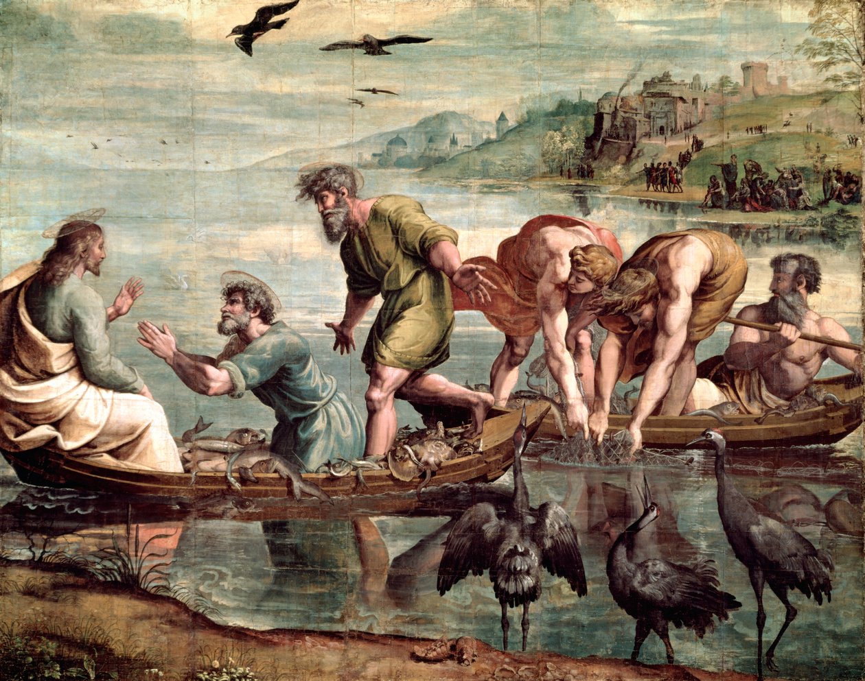 Cudowny Połów Ryb (kreskówka do Kaplicy Sykstyńskiej) (WSTĘPNA RENOWACJA) autorstwa Raffaello Sanzio Raphael
