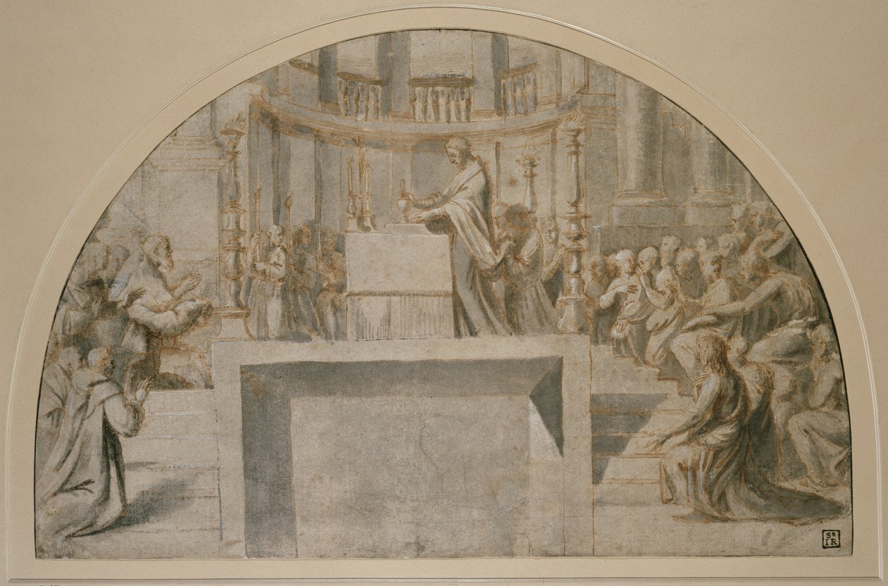 Cudowna Msza w Bolsena, WA1846.273 autorstwa Raffaello Sanzio Raphael