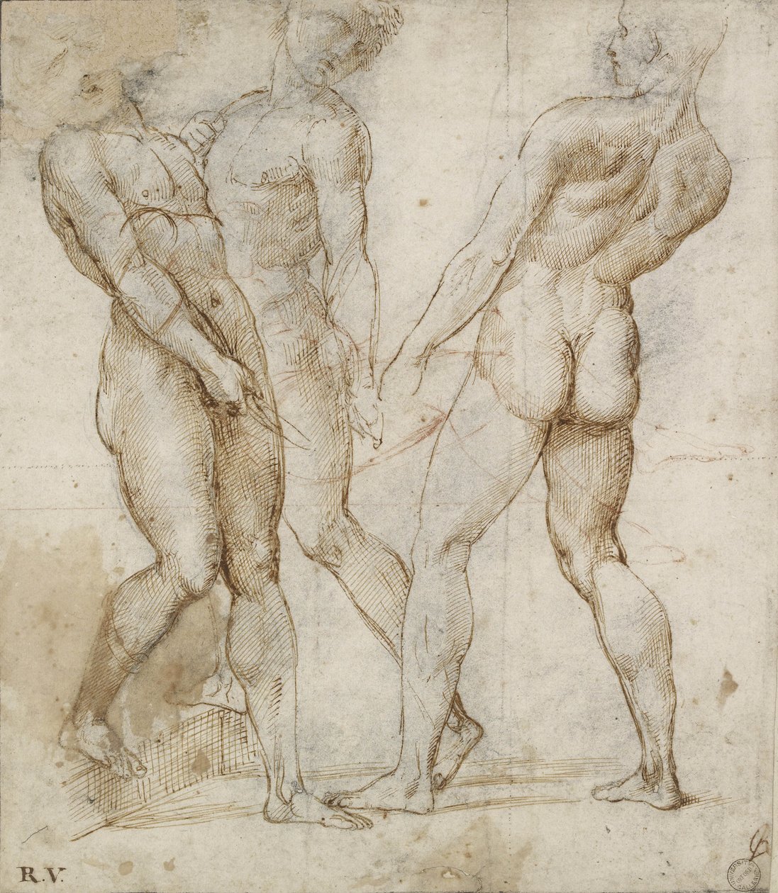 Trzech nagich nosicieli autorstwa Raffaello Sanzio Raphael