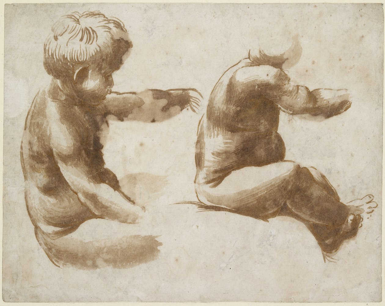 Dwa studia życia nagiego dziecka, WA1846.213 autorstwa Raffaello Sanzio Raphael