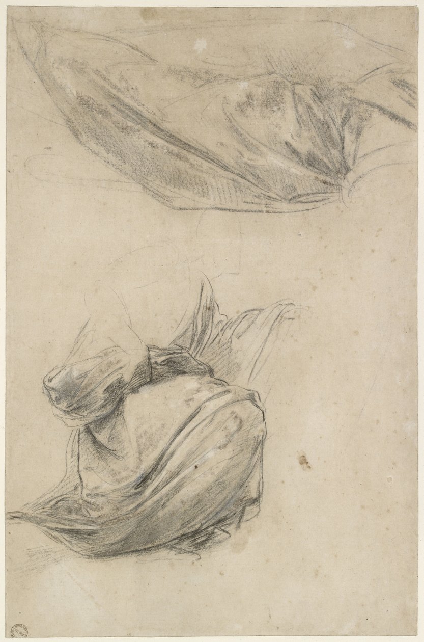 Dwa studia draperii, WA1846.184 autorstwa Raffaello Sanzio Raphael