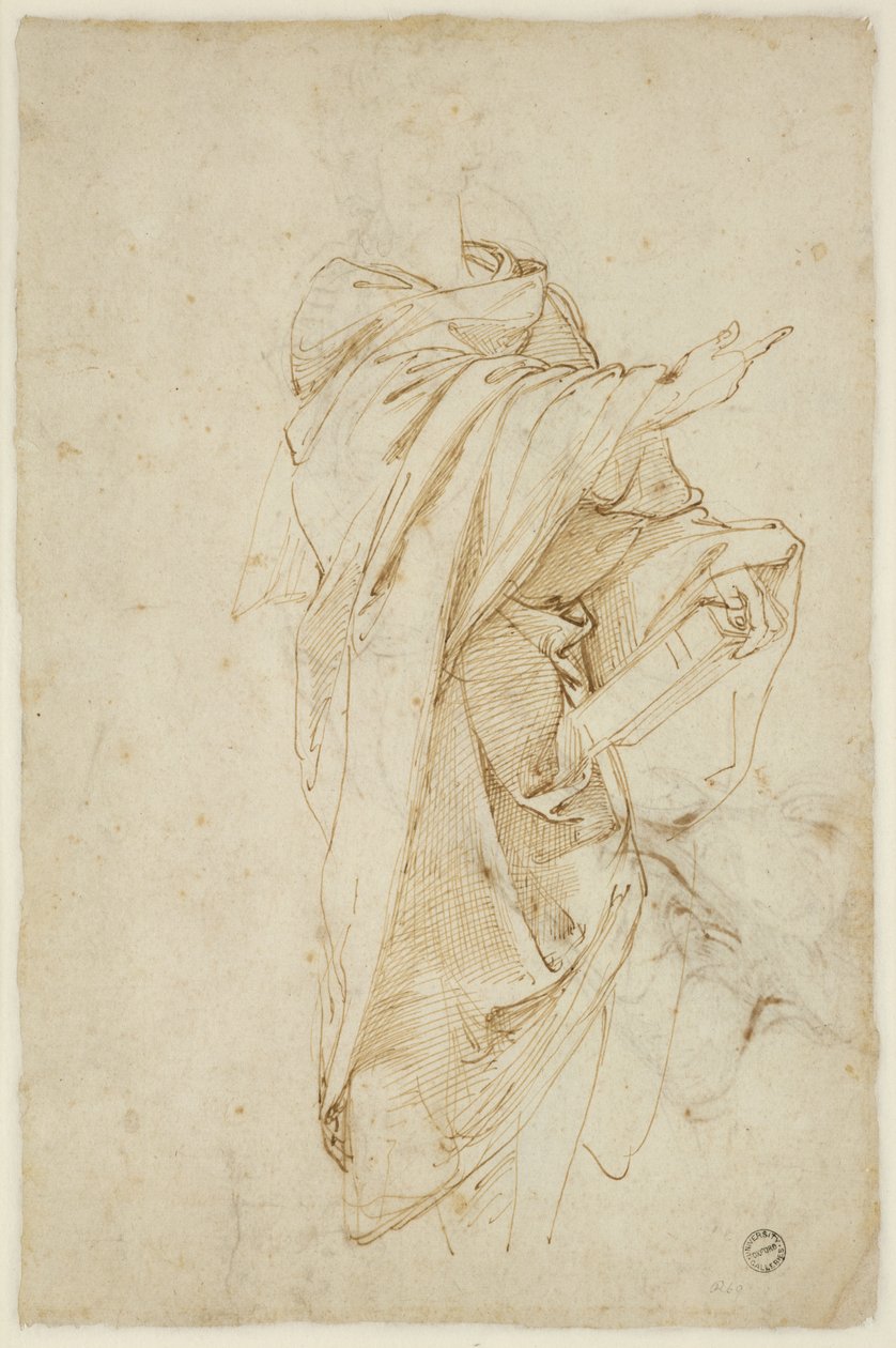 Verso: Studium dla postaci Virgila, WA1846.182 autorstwa Raffaello Sanzio Raphael
