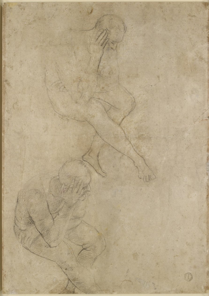 Verso: Dwa badania starszego mężczyzny, WA1846.210 autorstwa Raffaello Sanzio Raphael