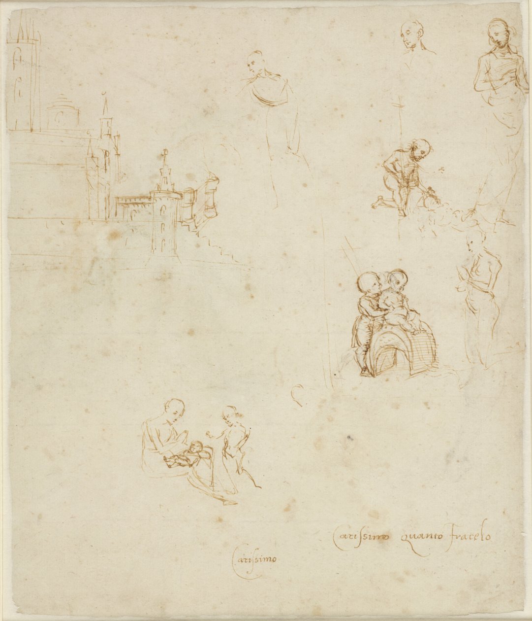 Verso: Różne badania figur, WA1846.145 autorstwa Raffaello Sanzio Raphael