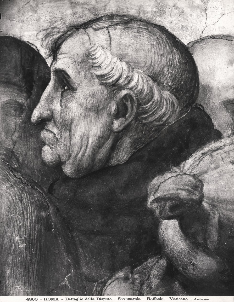 Portret Savonaroli (1452-98) z La Disputa w Stanza della Segnatura, 1508-11 autorstwa Raffaello Sanzio Raphael