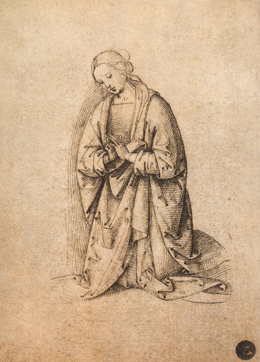 Adorująca Dziewica; rysunek Rafaela, Gallerie dellAccademia, Wenecja autorstwa Raffaello Sanzio Raphael