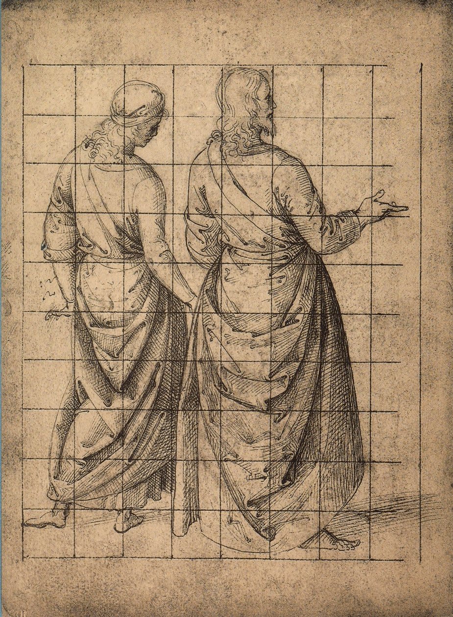 Postacie męskie, widok z tyłu; rysunek Rafaela. Gallerie dellAccademia, Wenecja autorstwa Raffaello Sanzio Raphael