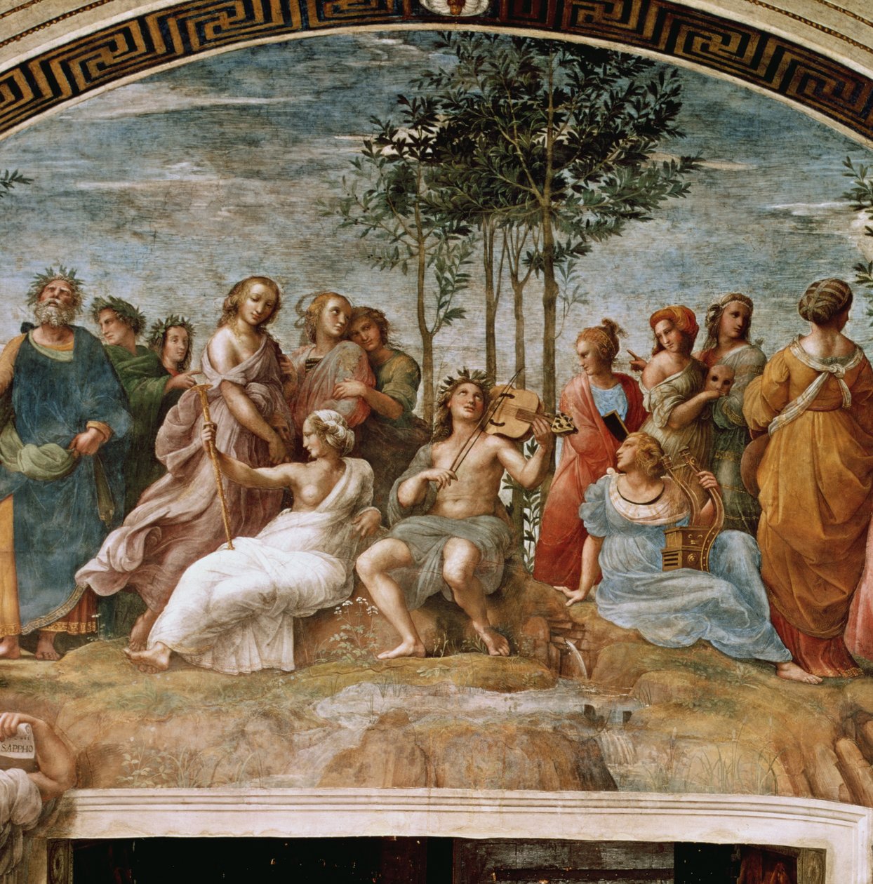 Parnas, ze Stanza della Segnatura, 1510-11 autorstwa Raffaello Sanzio Raphael