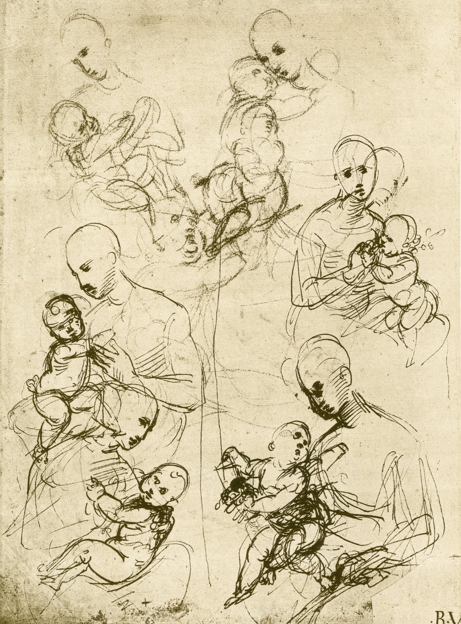 Sześć studiów Madonny autorstwa Raffaello Sanzio Raphael