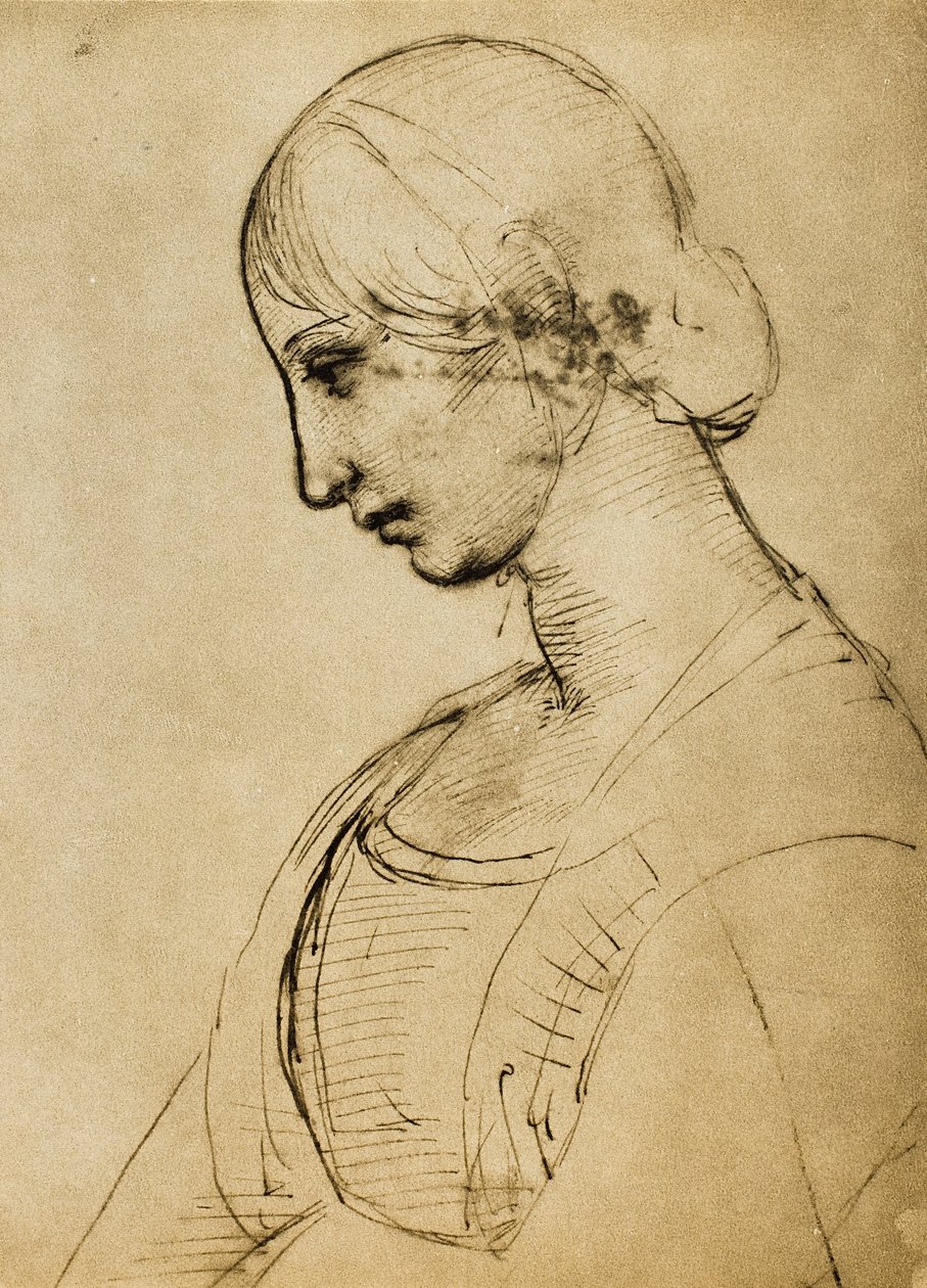 Studiuj dla Magdaleny; rysunek Rafaela. Gabinet Rysunków i Grafiki, Galeria Uffizi, Florencja autorstwa Raffaello Sanzio Raphael