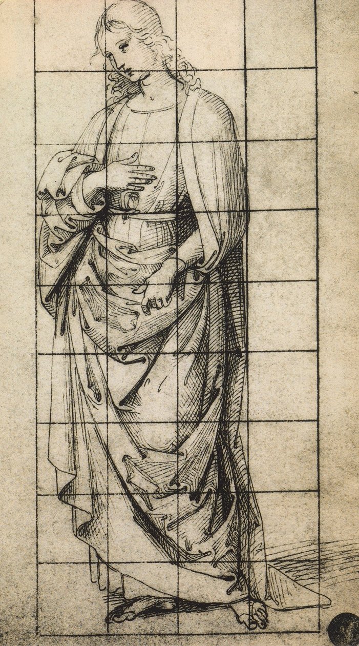 Studium dla św. Jana Ewangelisty; rysunek Rafaela, Gallerie dellAccademia, Wenecja autorstwa Raffaello Sanzio Raphael