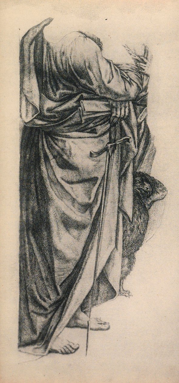 Studium płaszcza św. Pawła w pala di Bologna; rysunek Rafaela. Gallerie dellAccademia, Wenecja autorstwa Raffaello Sanzio Raphael