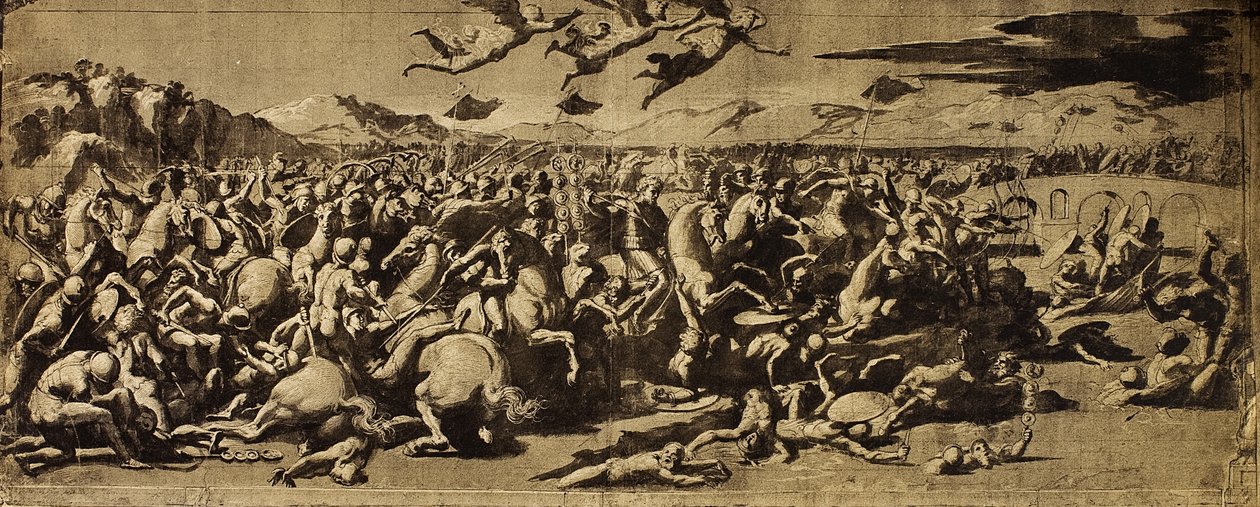 Bitwa pod Konstantynem; rysunek Rafaela. Luwr, Paryż autorstwa Raffaello Sanzio Raphael