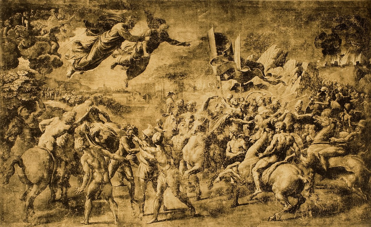 Attyli ukazują się święci Piotr i Paweł; rysunek Rafaela. Luwr, Paryż autorstwa Raffaello Sanzio Raphael